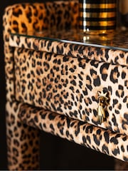 Leopard Love Velvet Starlet Console Dressing Table and Stool - Image 5 of 10