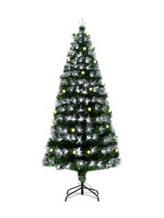 Homcom White/Green 6ft Light Prelit Artificial Christmas Tree With 230 LEDs and Sstar Topper - Image 5 of 6
