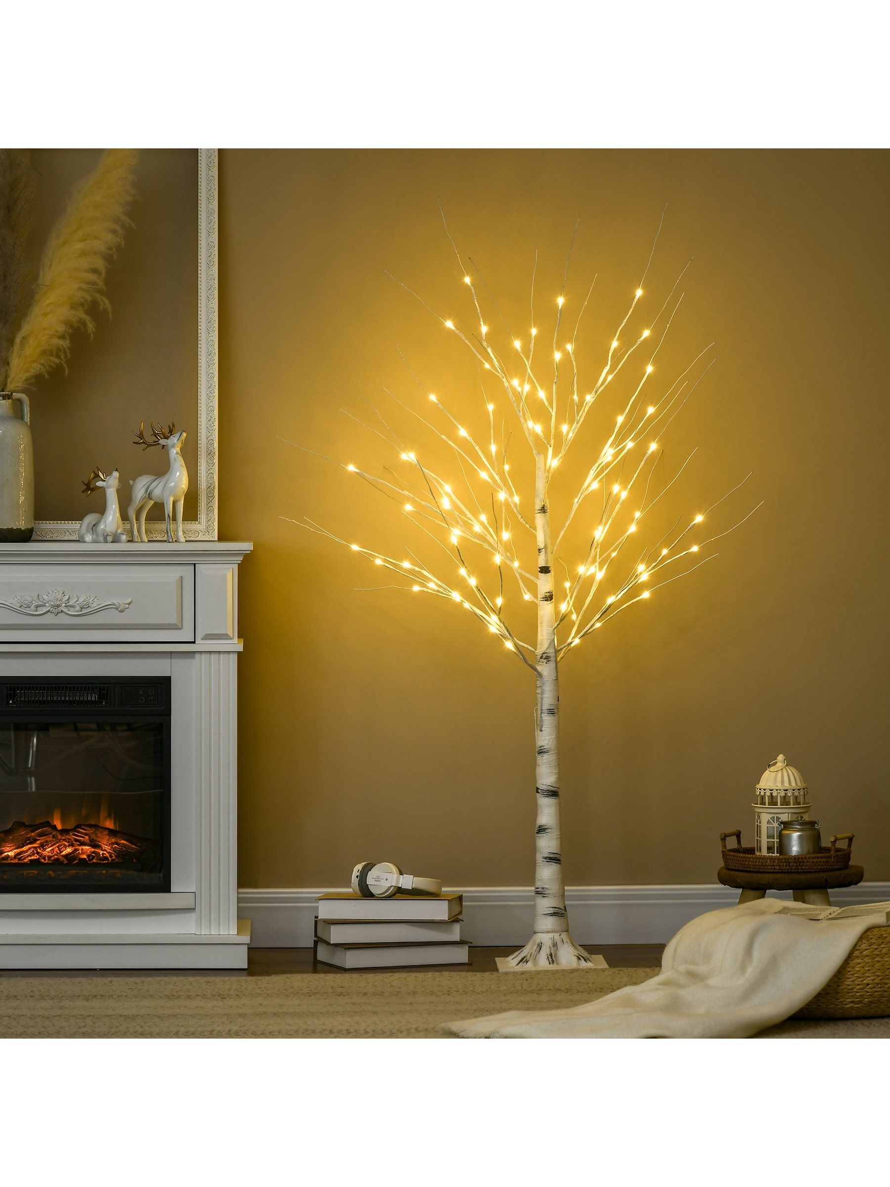 B&Q - 5Ft Artificial White Birch Tree Light W/ 96 Warm White Pre-Lit Led Light - Image 7