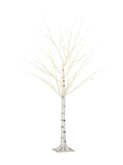 Homcom White 5ft Birch Christmas Tree With 72 Warm LED Lights - Image 4 of 6