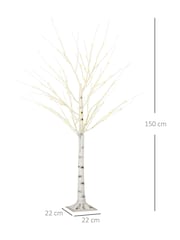 Homcom White 5ft Birch Christmas Tree With 72 Warm LED Lights - Image 6 of 6