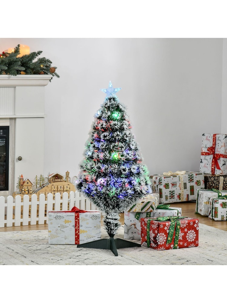 Homcom Green/White 3ft Prelit Artificial Christmas Tree With Led Lights - Image 1 of 6 Homcom Green/White 3ft Prelit Artificial Christmas Tree With Led Lights - Image 1 of 6