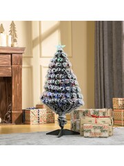 Homcom Green/White 3ft Prelit Artificial Christmas Tree With Led Lights - Image 2 of 6