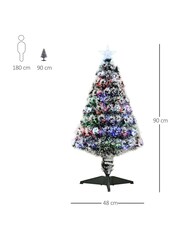 Homcom Green/White 3ft Prelit Artificial Christmas Tree With Led Lights - Image 3 of 6