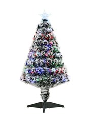 Homcom Green/White 3ft Prelit Artificial Christmas Tree With Led Lights - Image 5 of 6