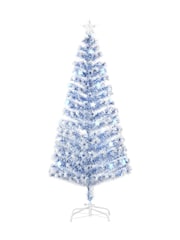 Homcom White/Blue 6ft Prelit Fibre Optic Artificial Christmas Tree With 26 Led Lights - Image 4 of 6