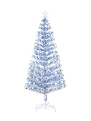 Homcom White/Blue 6ft Prelit Fibre Optic Artificial Christmas Tree With 26 Led Lights - Image 5 of 6
