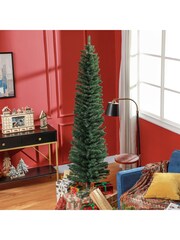 Homcom Green 7ft Pencil Artificial Christmas Tree With Realistic Branches - Image 1 of 6