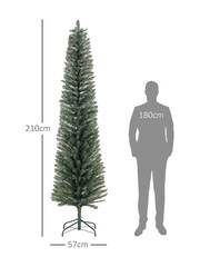 Homcom Green 7ft Pencil Artificial Christmas Tree With Realistic Branches - Image 3 of 6