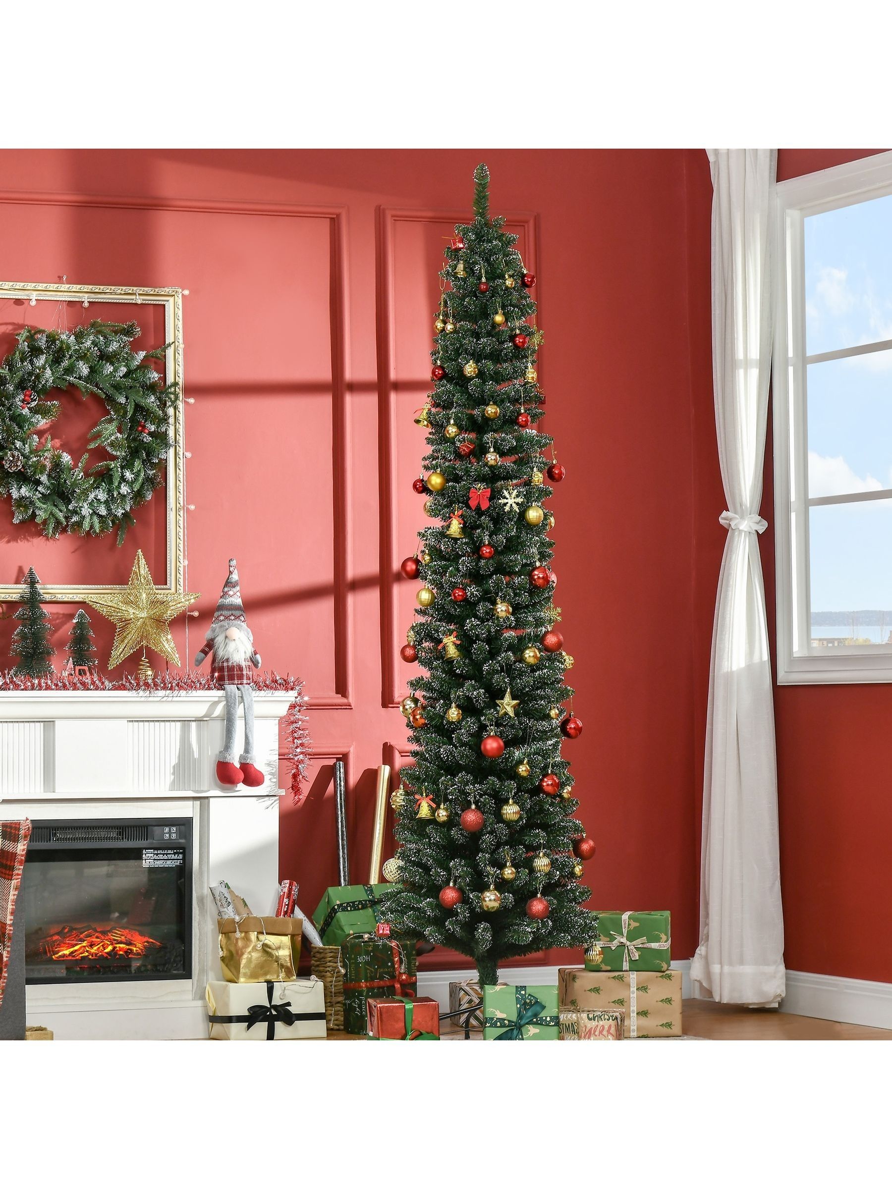 7.5ft Artificial Snow Dipped Christmas Tree Home Decoration Green - Image 8