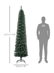 Homcom Green 7.5ft Snow-Dipped Artificial Christmas Tree With Black Stand - Image 3 of 6
