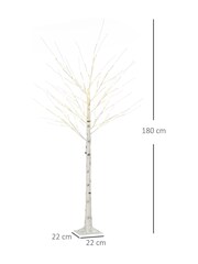 Homcom White 6ft Birch Christmas Tree With 96 Led Lights - Image 3 of 6