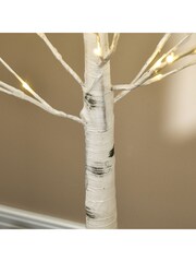Homcom White 6ft Birch Christmas Tree With 96 Led Lights - Image 6 of 6