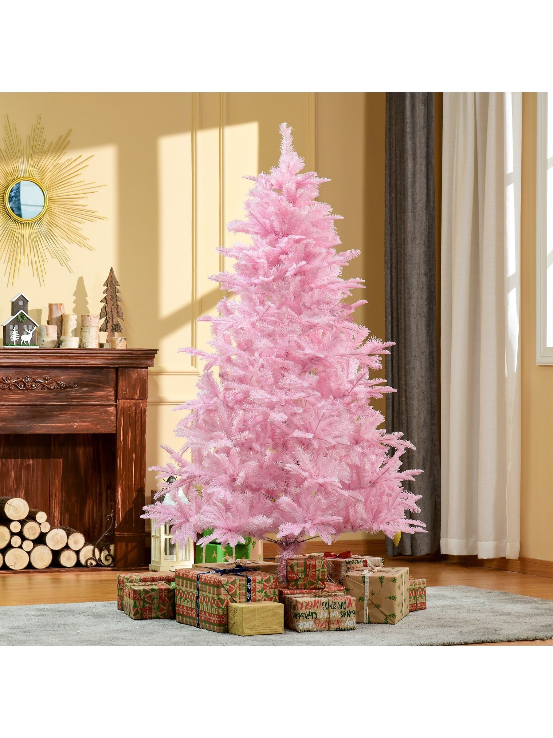 Bon Noel 6ft Artificial Christmas Tree - Automatic Open - Pink - Image 9