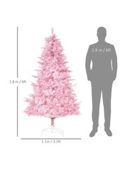 Homcom Pink 6Ft Popup Artificial Christmas Tree With Automatic Open Design - Image 3 of 6