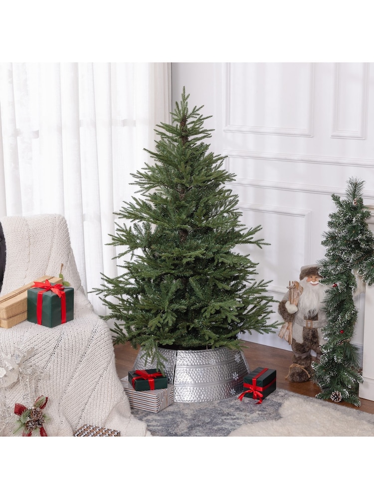 Homcom Green/White 8ft Pencil Christmas Tree With Snow Flocked Tips - Image 2 of 6 Homcom Green/White 8ft Pencil Christmas Tree With Snow Flocked Tips - Image 2 of 6