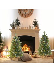 Homcom Set of 2 Green Ft Prelit Tabletop Christmas Trees With Led Lights - Image 1 of 6