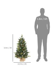 Homcom Set of 2 Green Ft Prelit Tabletop Christmas Trees With Led Lights - Image 3 of 6