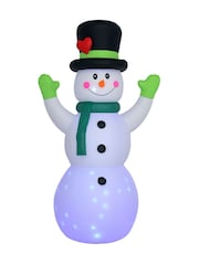 Outsunny White 10ft Inflatable Snowman Christmas Decoration With Accessories - Image 4 of 6
