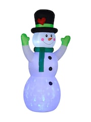 Outsunny White 10ft Inflatable Snowman Christmas Decoration With Accessories - Image 5 of 6