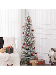 Homcom Green 5Ft Pencil Artificial Christmas Tree With Realistic Branches - Image 2 of 6