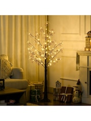 Homcom Green 5Ft Artificial Christmas Tree With Warm White Led Lights And Babys Breath Accents - Image 2 of 6