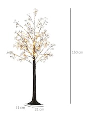 Homcom Green 5Ft Artificial Christmas Tree With Warm White Led Lights And Babys Breath Accents - Image 3 of 6