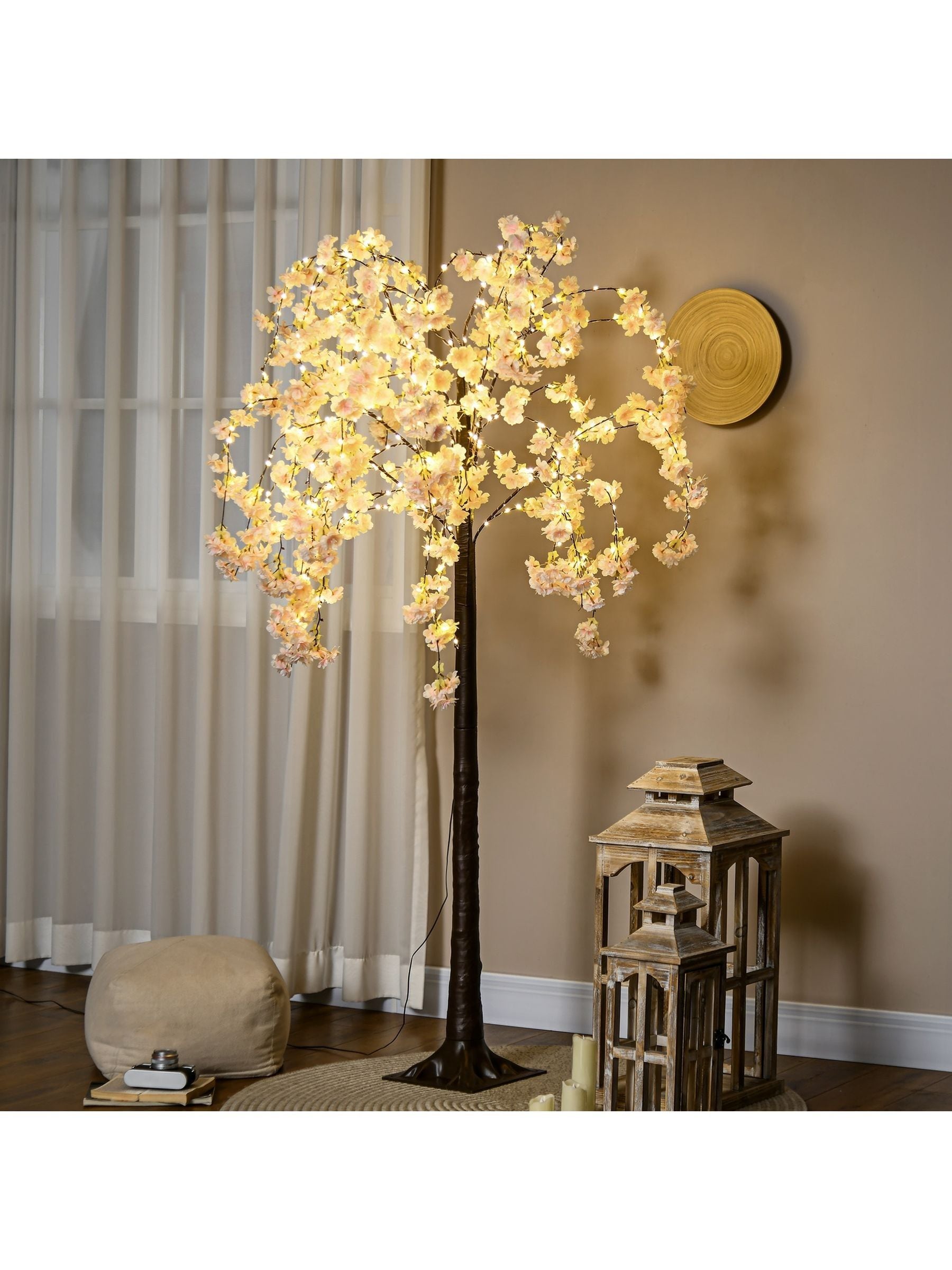 Buy Homcom Olive Green 6Ft Tree Light With 300 Led Lights