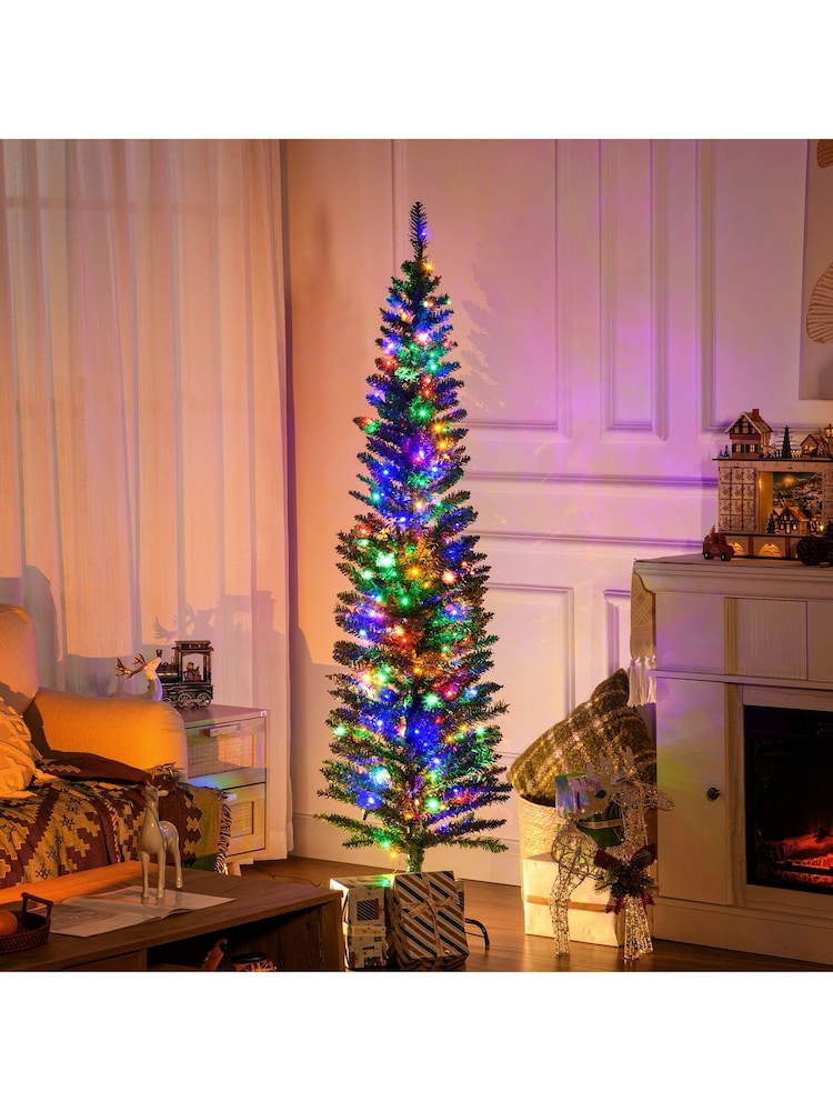 Homcom Green/White 6Ft Flocked Artificial Christmas Tree With Led Lights And Snowy Branches Green And White - Image 2 of 6 Homcom Green/White 6Ft Flocked Artificial Christmas Tree With Led Lights And Snowy Branches Green And White - Image 2 of 6