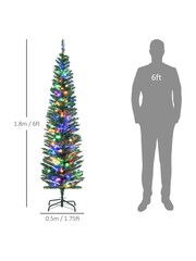 Homcom Green/White 6Ft Flocked Artificial Christmas Tree With Led Lights And Snowy Branches Green And White - Image 3 of 6