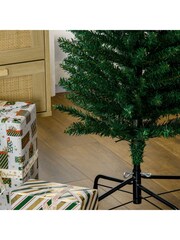 Homcom Green/White 6Ft Flocked Artificial Christmas Tree With Led Lights And Snowy Branches Green And White - Image 6 of 6
