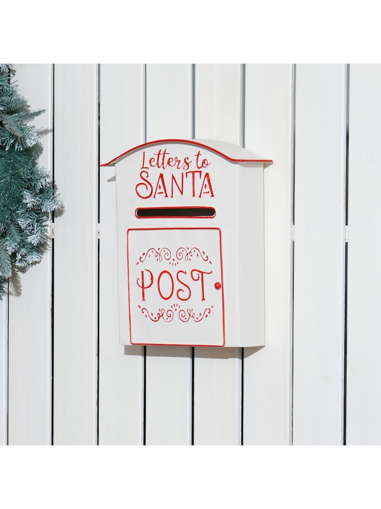 Homcom White Freestanding Or Wall-Mounted Christmas Post Box - Image 2 of 6