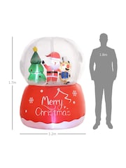 Outsunny Red 5.5ft Inflatable Crystal Ball With Santa Reindeer And Christmas Tree Indoor/Outdoor - Image 3 of 6