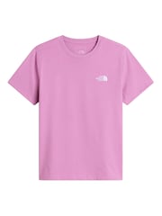 Розовый - The North Face Teen Evolution Simple Dome T-Shirt - Изображение 4 5