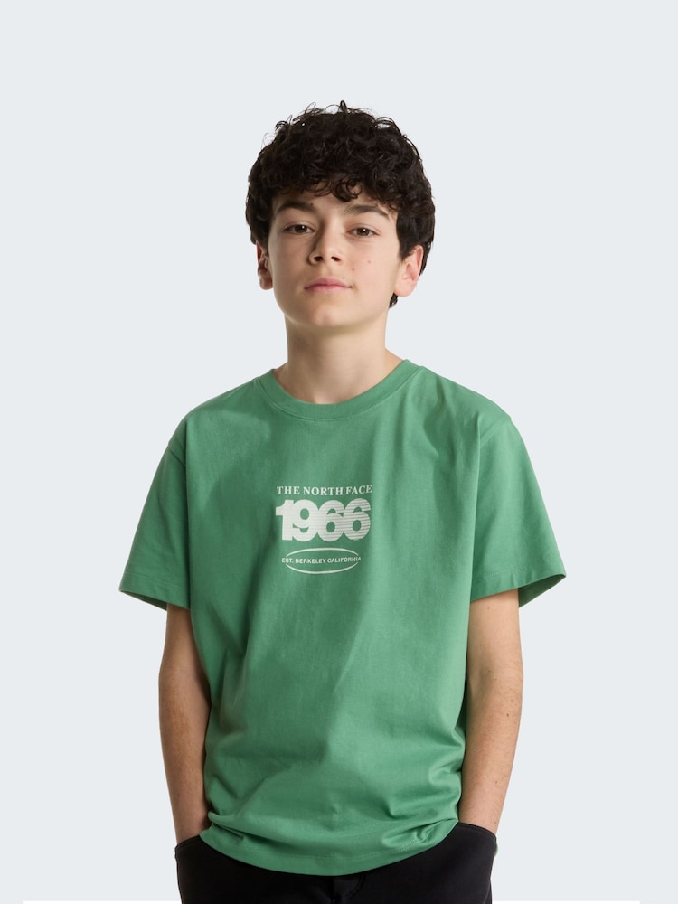 The North Face Green Teen Track Relaxed Graphic T-Shirt - Image 1 of 5 The North Face Green Teen Track Relaxed Graphic T-Shirt - Image 1 of 5