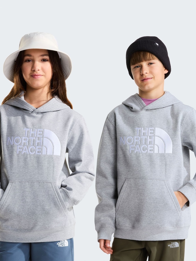 The North Face Grey Teen Essential Drew Peak Hoodie - Image 1 of 5 The North Face Grey Teen Essential Drew Peak Hoodie - Image 1 of 5