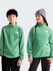 The North Face Green The North Face Teen Glacier 1/4 Zip Fleece - Image 1 of 5