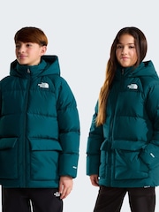 The North Face Green Teen Down Fleece Lined Puffer Parka Jacket - Image 1 of 6