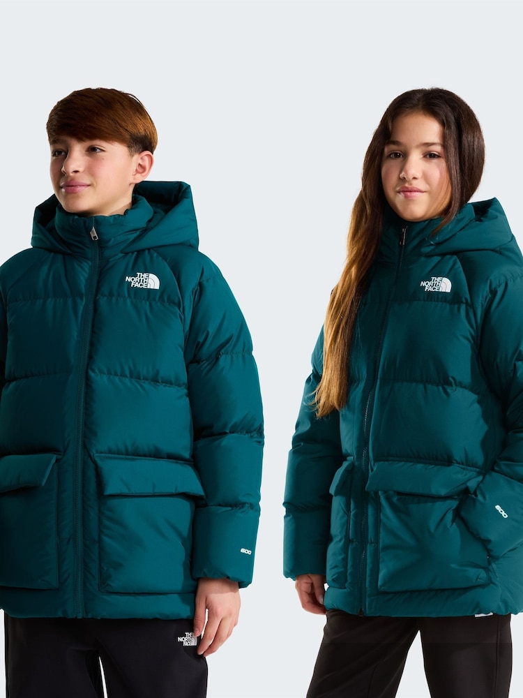 The North Face Green Teen Down Fleece Lined Puffer Parka Jacket - Image 1 of 6 The North Face Green Teen Down Fleece Lined Puffer Parka Jacket - Image 1 of 6