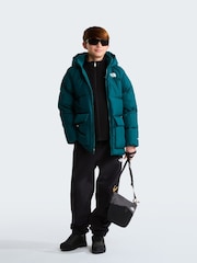 The North Face Green Teen Down Fleece Lined Puffer Parka Jacket - Image 2 of 6