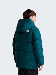 The North Face Green Teen Down Fleece Lined Puffer Parka Jacket - Image 3 of 6