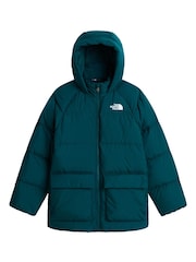 The North Face Green Teen Down Fleece Lined Puffer Parka Jacket - Image 5 of 6