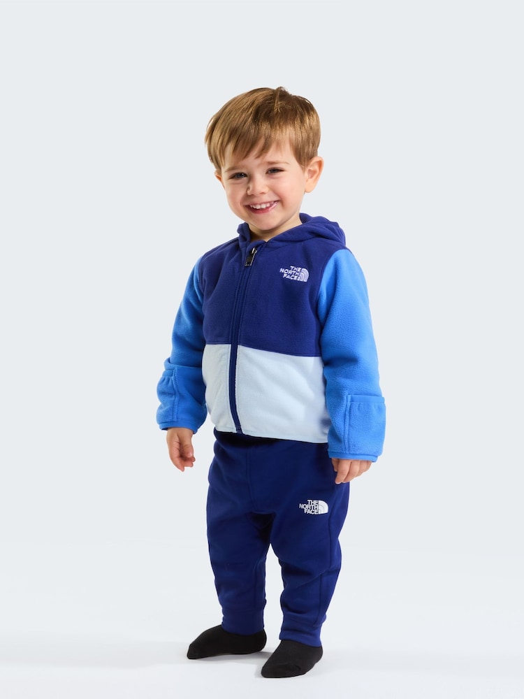 The North Face Blue Baby Glacier Full Zip Hooded Fleece - Image 1 of 6