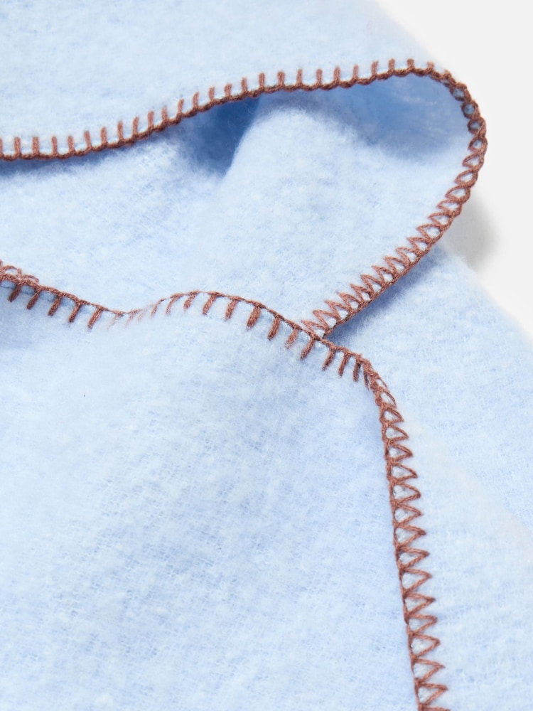 Oliver Bonas Blue Hooded Tassel Scarf - Image 2 of 4 Oliver Bonas Blue Hooded Tassel Scarf - Image 2 of 4