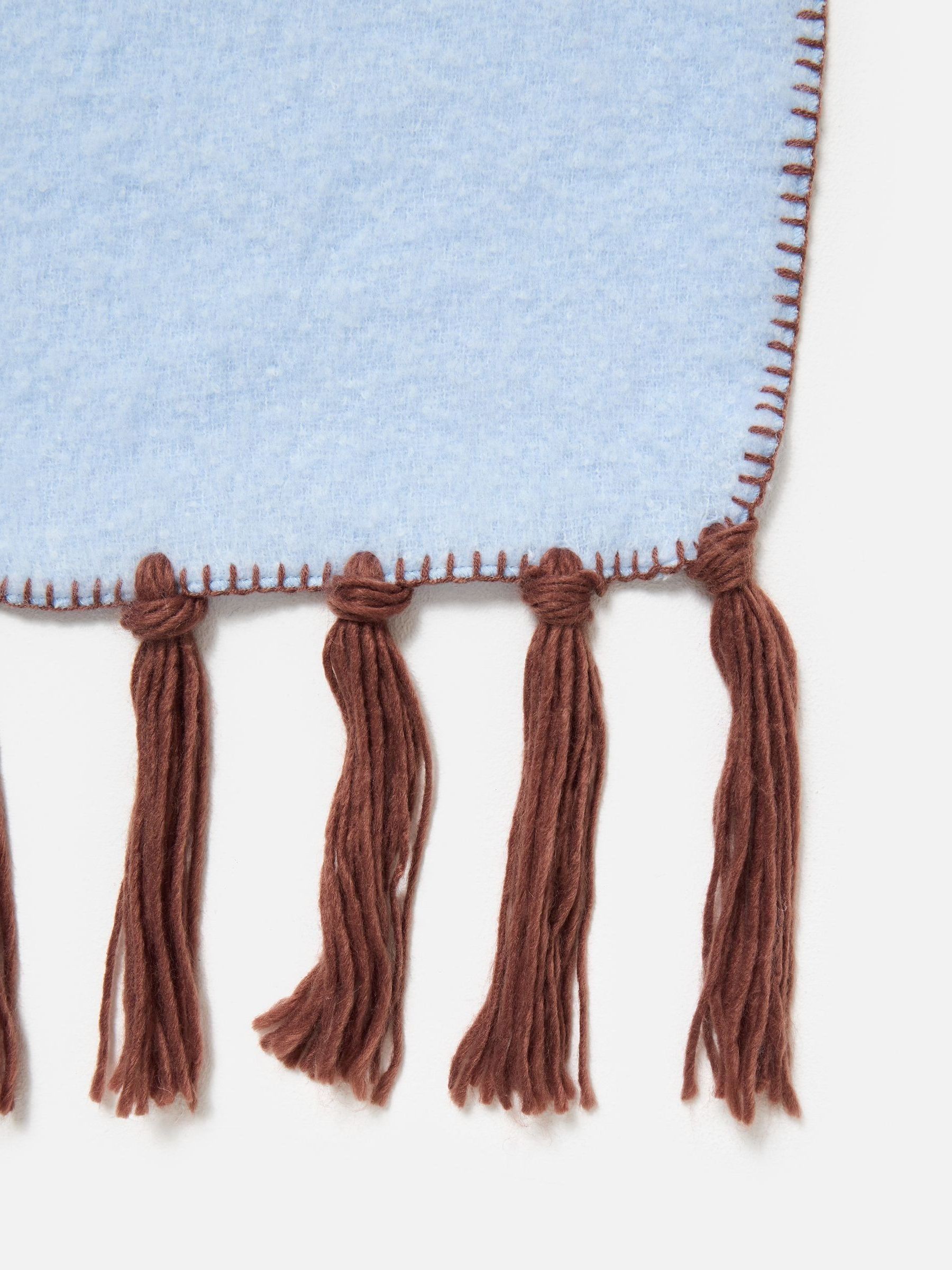 Buy Oliver Bonas Blue Hooded Tassel Scarf from the Next UK online shop