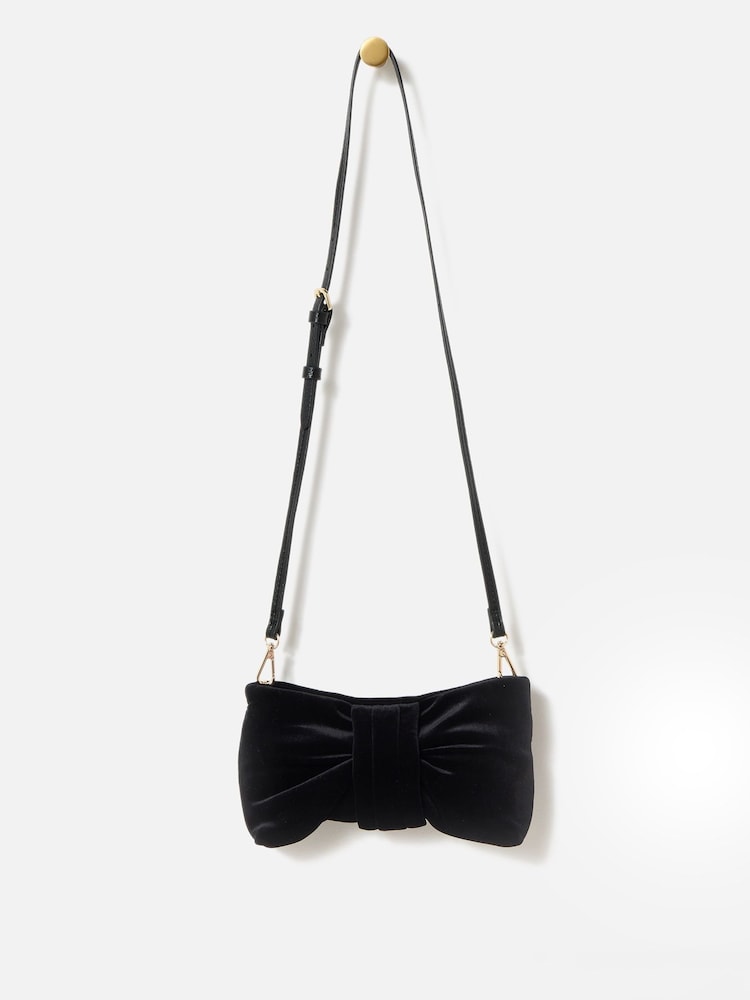 Oliver Bonas Black Bow Clutch Bag - Image 2 of 6 Oliver Bonas Black Bow Clutch Bag - Image 2 of 6
