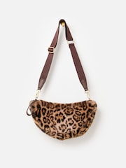 Oliver Bonas Brown Faux Fur Belt Bag - Image 2 of 6