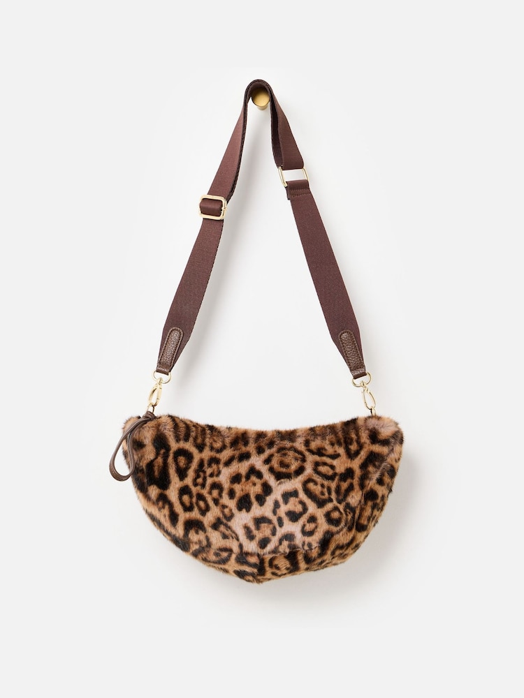 Oliver Bonas Brown Faux Fur Belt Bag - Image 2 of 6