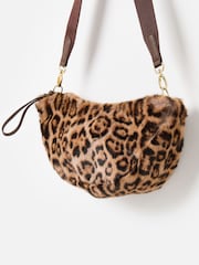 Oliver Bonas Brown Faux Fur Belt Bag - Image 5 of 6