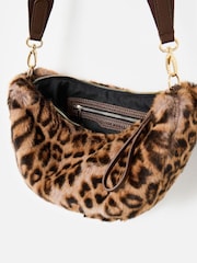 Oliver Bonas Brown Faux Fur Belt Bag - Image 6 of 6